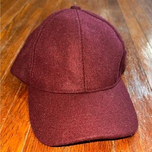 Women’s Wool Blend Nordstrom Rack Burgundy Baseball Hat